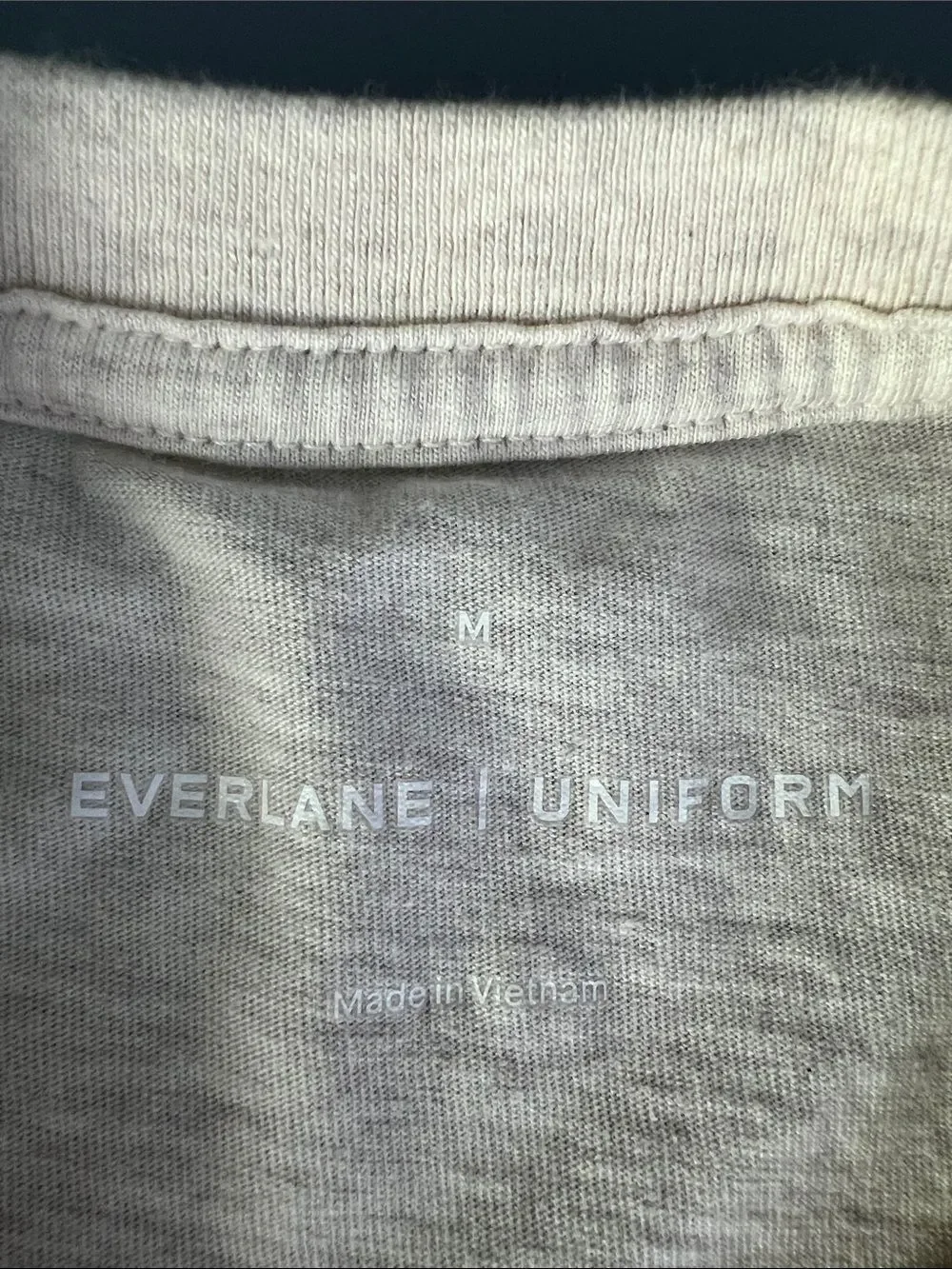 New Everlane THE ESSENTIAL ORGANIC CREW in HEATHERED OAT Size M - Picture 9 of 11